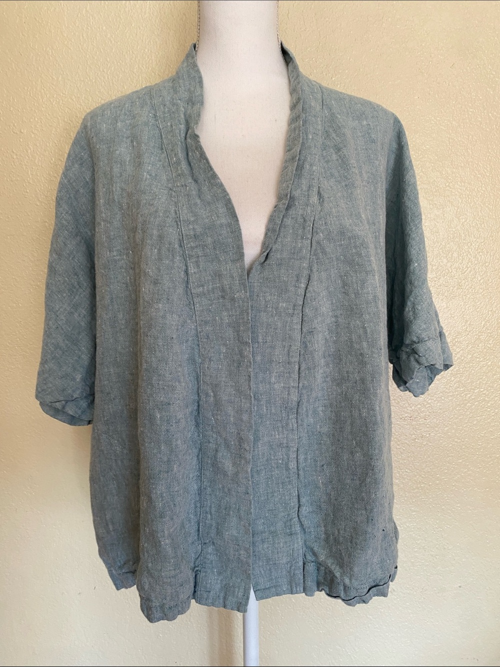 Offon Linen Open Front Cardigan